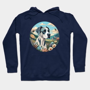 Harlequin Great Dane Landscape Hoodie